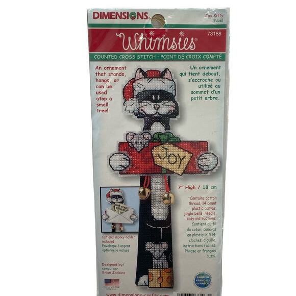 DIMENSIONS *New* Whimsies Joy Kitty Counted Cross Stitch Ornament 2006 - Picture 4 of 4